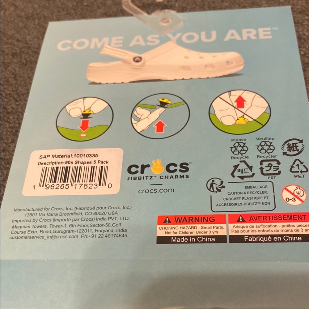 Crocs Jibbitz Charm 90’s Shapes 5 pack Set NWT Crocs Shoe Charm Retro 90’s theme - Picture 2 of 5